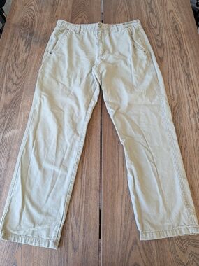Outdoor Life Mens Tan Khaki Chino Cargo Utility Work Pants Size 34W X 30L